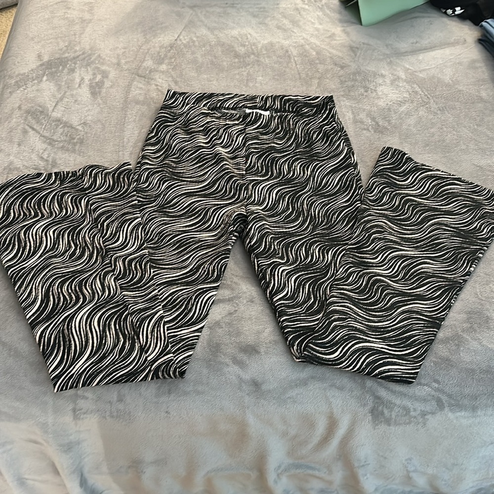 Topshop Crinkle Flared Pants in Zebra - Size 10 - Picture 4 of 10